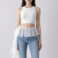 Sheer Lace Overlay Belt with Side Tie Detail 78.5x2in