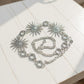 Radiant Sunburst Chain Belt with Rhinestone Embellished Medallions 44x2.7in