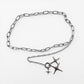 Chunky Link Chain Belt with Star Pendant and Adjustable Fit 44x0.8in