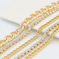 Multi-Layer Chain Belt with Mixed Link and Beaded Strand Details 25.5+13.7in