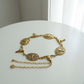 Western Bull Head Concho Chain Belt with Oval Accents and Adjustable Fit 45.5in