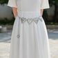 Heart Charm Chain Belt with Beaded Detailing and Adjustable Fit 47in