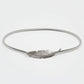 Metal Leaf Buckle Belt with Slim Adjustable Band and Textured Design 28.5x0.4in