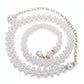 Pearl Beaded Chain Belt with Delicate Drop Pendant and Adjustable Clasp 43.5x0.8in