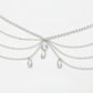 Multi-Layer Chain Belt with Teardrop Crystal Charms and Draped Chain Strands 26+15.7in