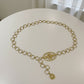 Circular Chain Belt with Interlocking Rings and Drop Pendant Detail 39.5+2.5in