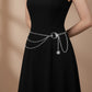Layered Chain Belt with Crescent Moon and Sun Charms 45.5x0.8in