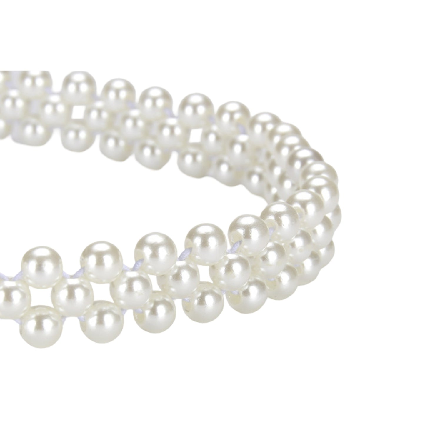 Womens Elastic Pearl Waist Belt with Stretch Fit Design