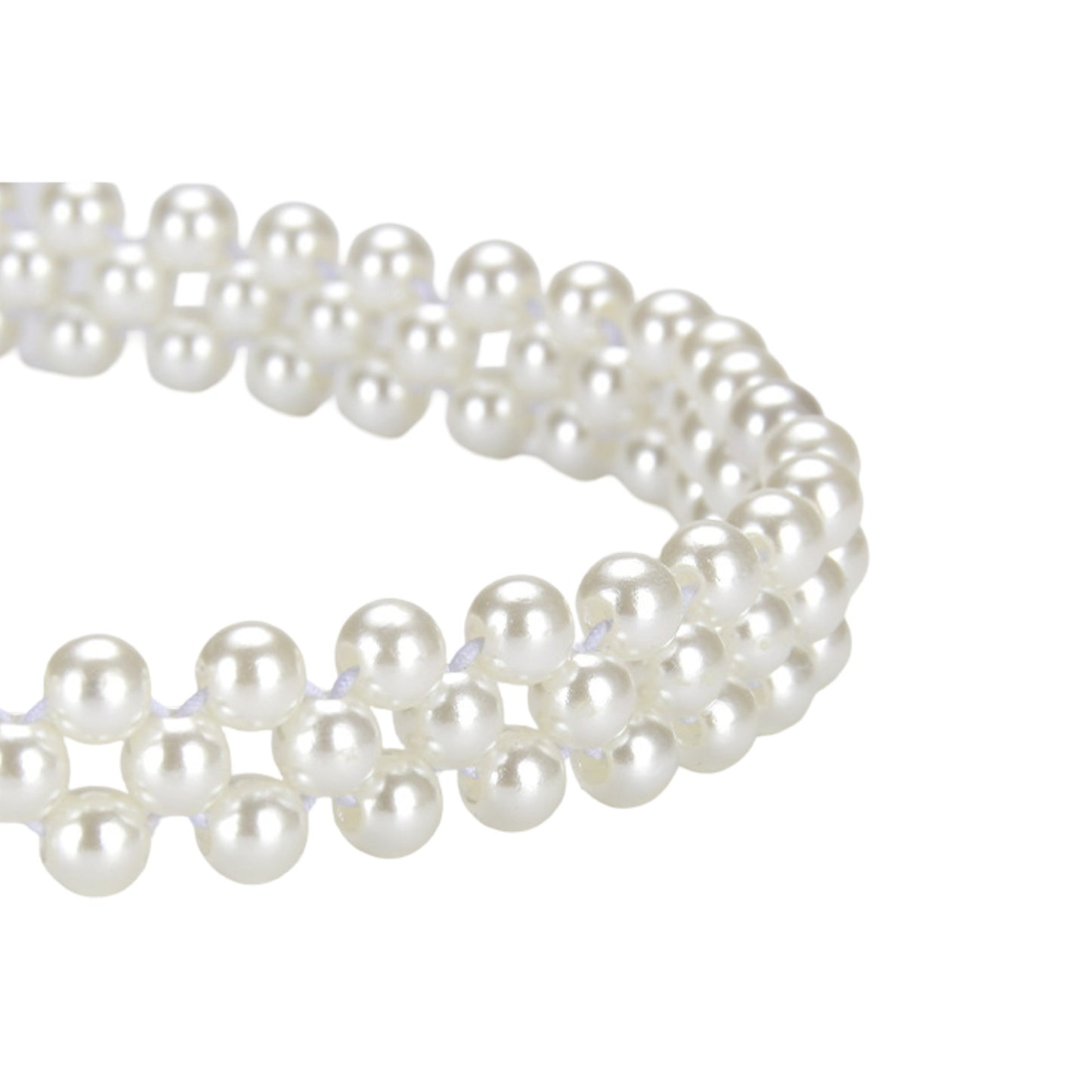Womens Elastic Pearl Waist Belt with Stretch Fit Design