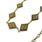 Vintage Inspired Engraved Metal Waist Chain with Floral Square Links 44 inches