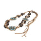 Bohemian Rhinestone Braided Waist Belt with Beaded Cord Tie