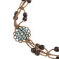Bohemian Rhinestone Braided Waist Belt with Beaded Cord Tie