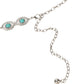 Vintage Adjustable Thin Chain Waist Belt with Turquoise Inspired Accents