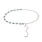 Vintage Adjustable Thin Chain Waist Belt with Turquoise Inspired Accents