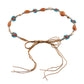 Womens Bohemian Beaded Braided Waist Belt with Adjustable Tie Closure