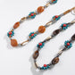 Womens Bohemian Beaded Braided Waist Belt with Adjustable Tie Closure