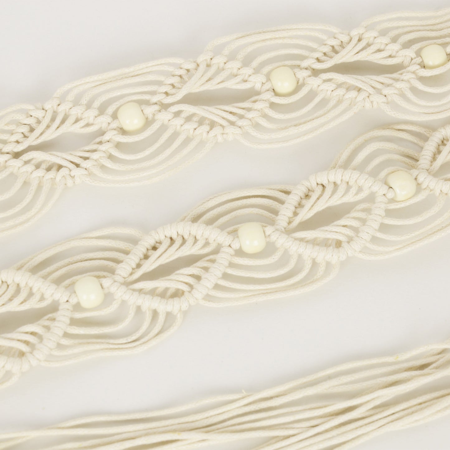 Womens Casual Braided Rope Belt with Wooden Ring