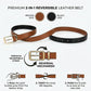Slim Leather Belt Square Buckle Adjustable Waist Belt Classic Minimalist Style