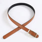 Slim Leather Belt Square Buckle Adjustable Waist Belt Classic Minimalist Style