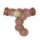 Western Style Disc Waist Belt Large Round Medallion Buckle Decorative Studded Concho Belt