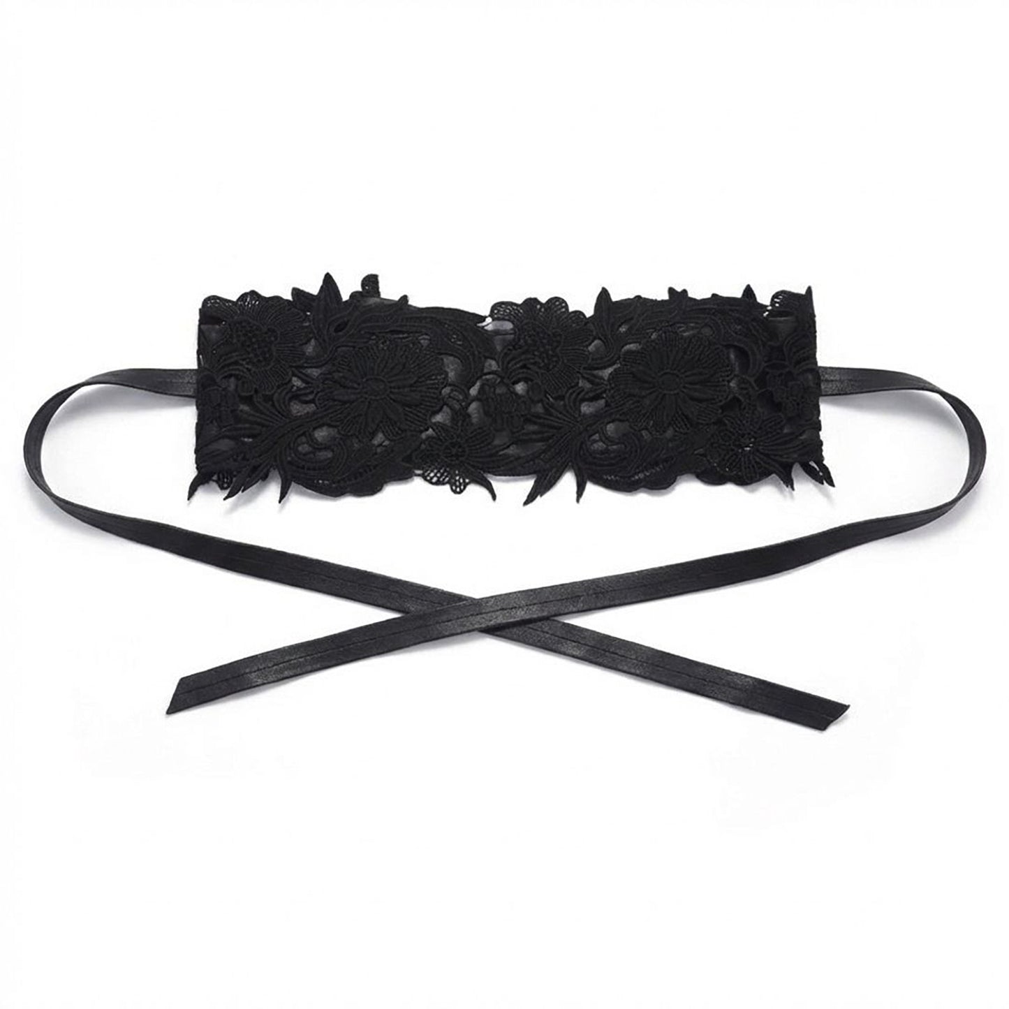 Lace Corset Waist Belt Wide Floral Lace Cinch Belt Tie Front Adjustable Statement Belt
