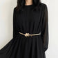 Slim Floral Metal Waist Belt Delicate Rose Buckle Skinny Adjustable Dress Belt