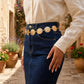 Textured Coin Disc Waist Chain Belt Adjustable Link Metal Body Jewelry Accessory