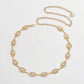 Textured Coin Disc Waist Chain Belt Adjustable Link Metal Body Jewelry Accessory