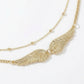 Layered Waist Chain Belt with Wing Charm Pendant Adjustable Link Body Jewelry Accessory