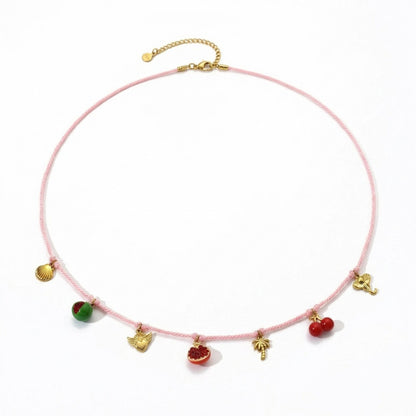 Charm Pendant Waist Chain Belt with Cord Design Adjustable Link Body Jewelry Accessory