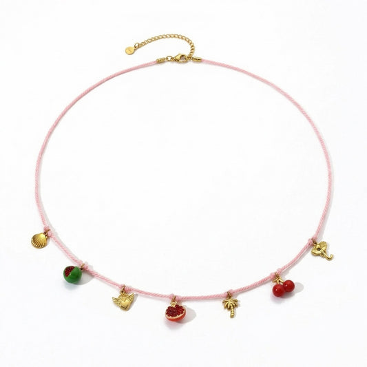 Charm Pendant Waist Chain Belt with Cord Design Adjustable Link Body Jewelry Accessory