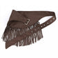 Fringe Waist Belt Wrap Tie Adjustable Faux Suede Western Style Hip Scarf Accessory
