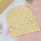 Crochet Floral Slouchy Beanie Hat Lightweight Handmade Knit Cutout Skull Cap for Women