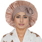 Silk Bonnet for Sleeping Satin Lined Hair Bonnet with Long Tie Band for Women Curly Hair