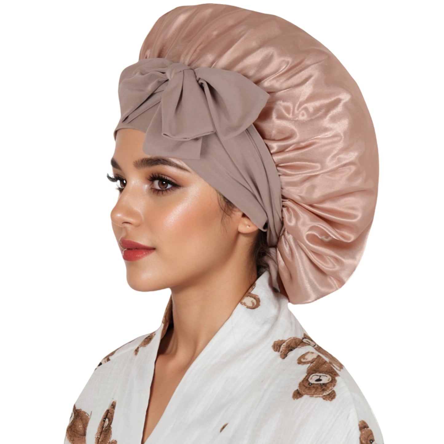 Silk Bonnet for Sleeping Satin Lined Hair Bonnet with Long Tie Band for Women Curly Hair