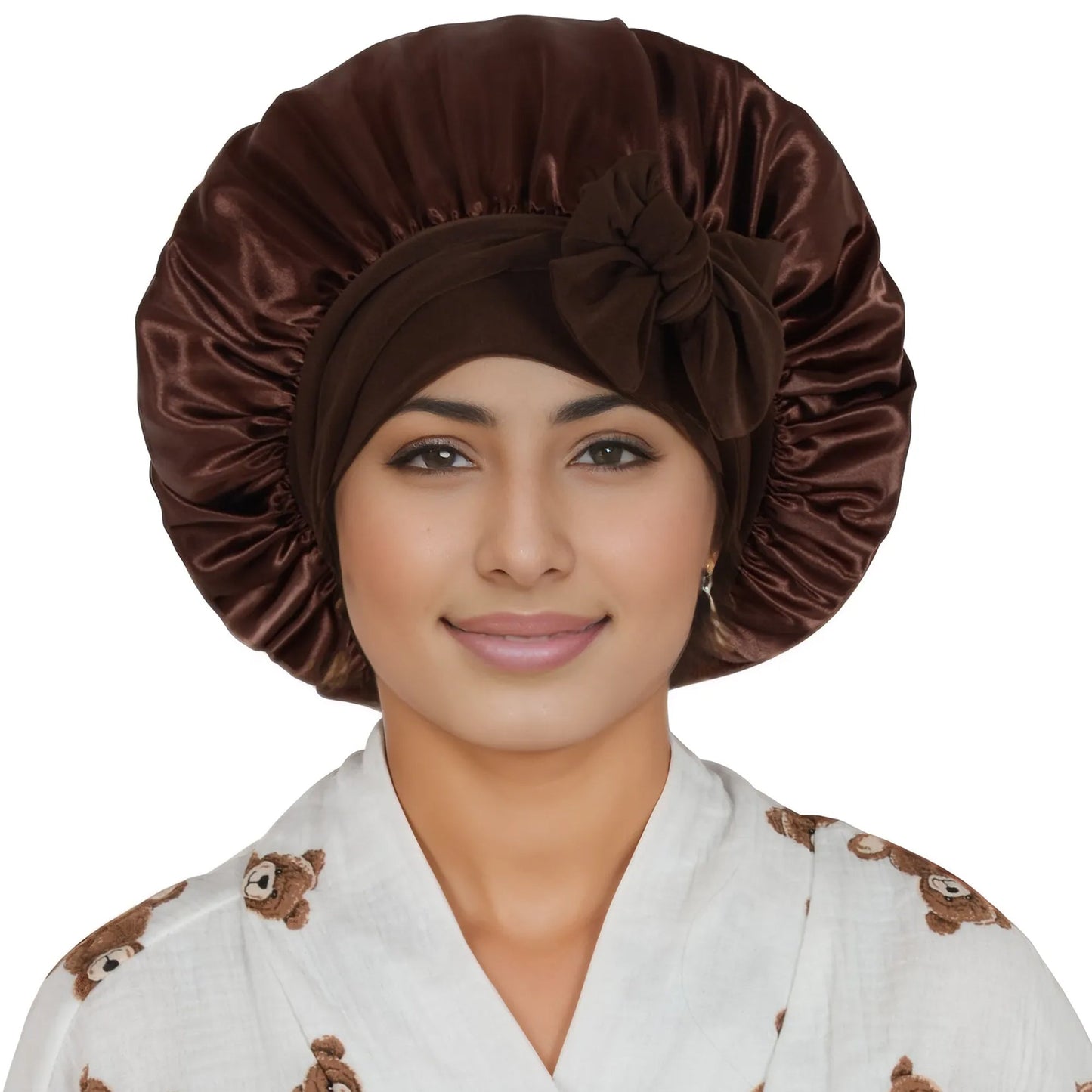 Silk Bonnet for Sleeping Satin Lined Hair Bonnet with Long Tie Band for Women Curly Hair