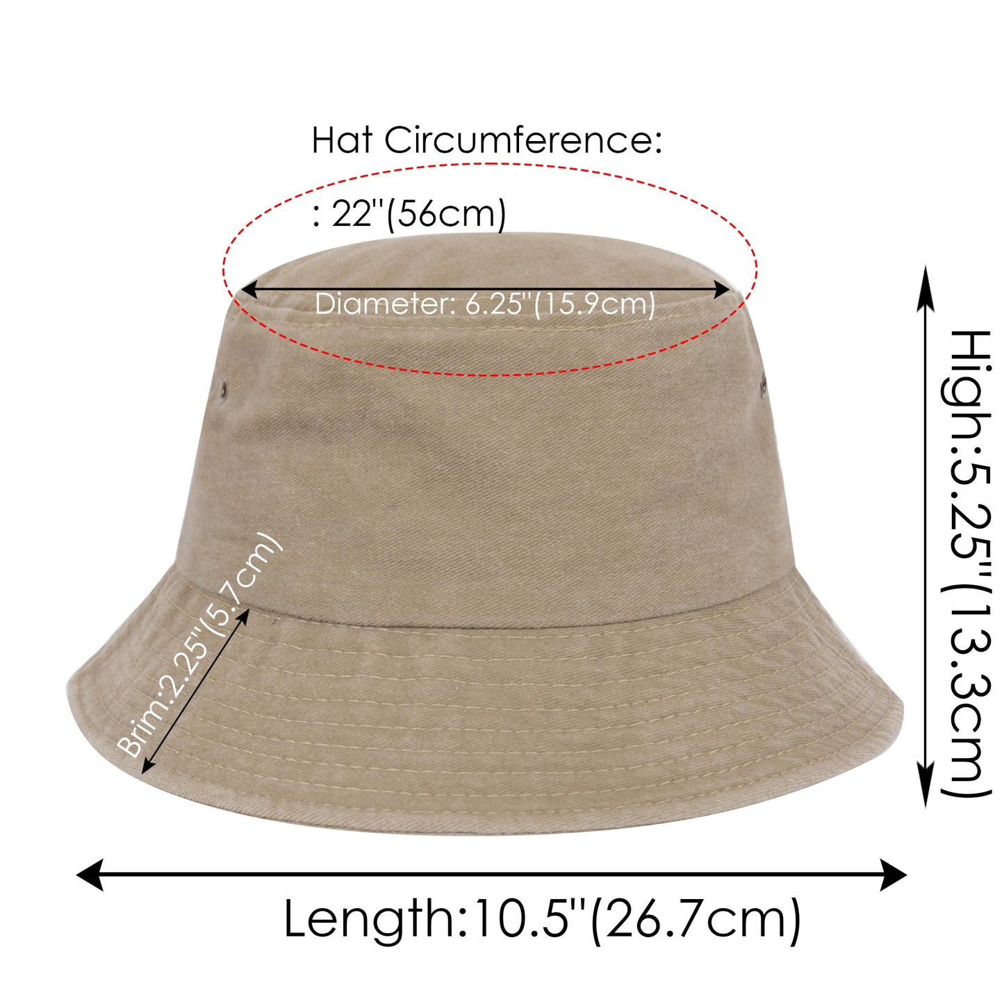 Unisex Classic Washed Denim Bucket Hat Cotton Sun Hats Outdoor Fisherman Cap for Beach, Golf, Fishing