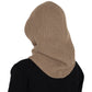 Solid Hooded Scarf Hat Winter Balaclava Knit Skull Cap Beanie Hat Neck Gaiters for Women