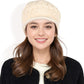 Knitted Newsboy Cap with Braided Cable Pattern and Stylish Brim Design