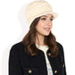 Knitted Newsboy Cap with Braided Cable Pattern and Stylish Brim Design
