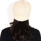 Knitted Newsboy Cap with Braided Cable Pattern and Stylish Brim Design