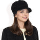 Knitted Newsboy Cap with Braided Cable Pattern and Stylish Brim Design