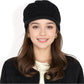 Knitted Newsboy Cap with Braided Cable Pattern and Stylish Brim Design