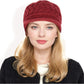 Knitted Newsboy Cap with Braided Cable Pattern and Stylish Brim Design