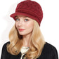 Knitted Newsboy Cap with Braided Cable Pattern and Stylish Brim Design