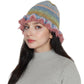 Colorful Striped Knit Bucket Hat Fluffy Trendy Winter Lightweight Foldable Crochet Fisherman Hat for Women