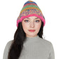 Colorful Striped Knit Bucket Hat Fluffy Trendy Winter Lightweight Foldable Crochet Fisherman Hat for Women