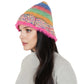 Colorful Striped Knit Bucket Hat Fluffy Trendy Winter Lightweight Foldable Crochet Fisherman Hat for Women