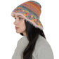 Colorful Striped Knit Bucket Hat Fluffy Trendy Winter Lightweight Foldable Crochet Fisherman Hat for Women