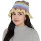 Colorful Striped Knit Bucket Hat Fluffy Trendy Winter Lightweight Foldable Crochet Fisherman Hat for Women